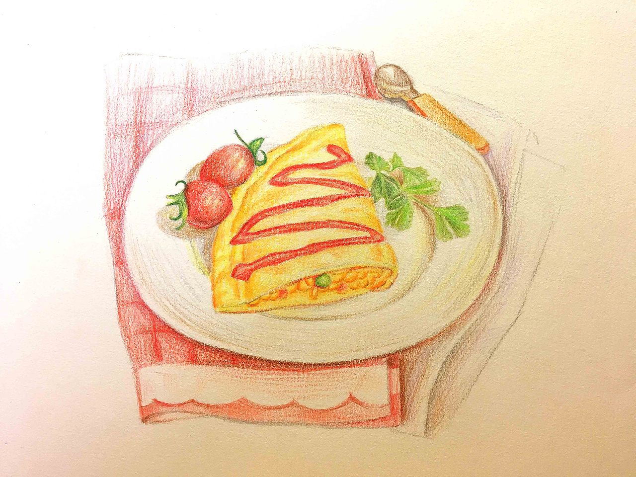 手绘临摹蛋包饭