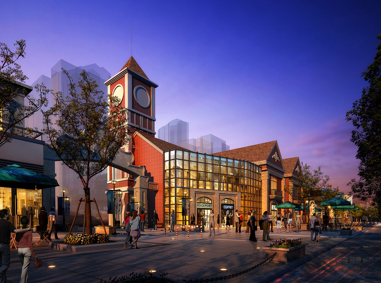 商业街室外效果图案例