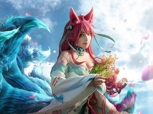 LOL英雄联盟阿狸（灵魂莲华）COSPLAY绽灵节