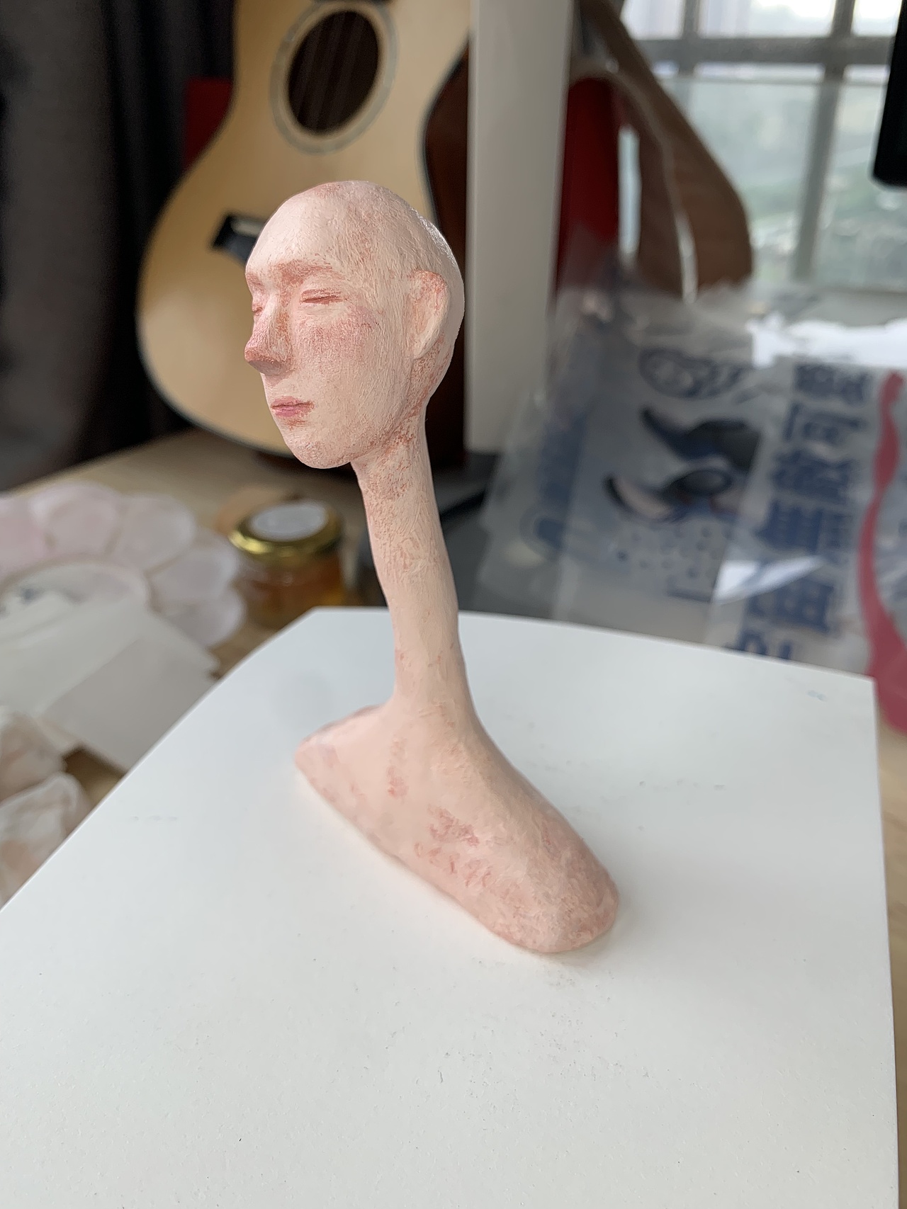 【闭眼系列】石塑黏土手工娃娃毛线植发可玩头发（图ZMjc0NzU3Mzgw） - 工艺品设计 - 站酷设计师helinghug原创素材 - 站酷ZCOOL