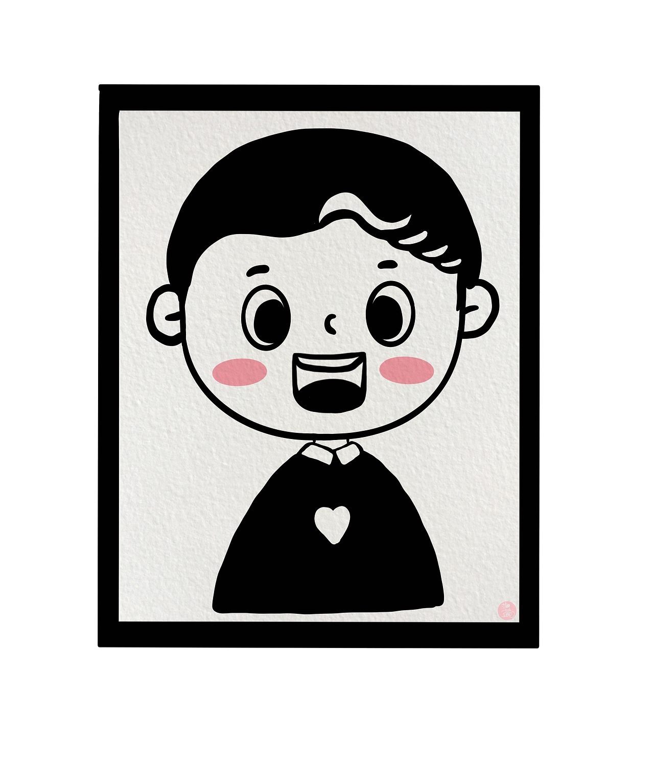 黑白简笔画头像男生头像