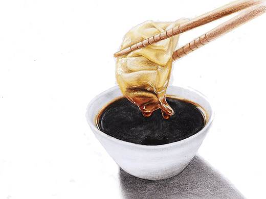 【驴大萌彩铅教程220】手绘饺子