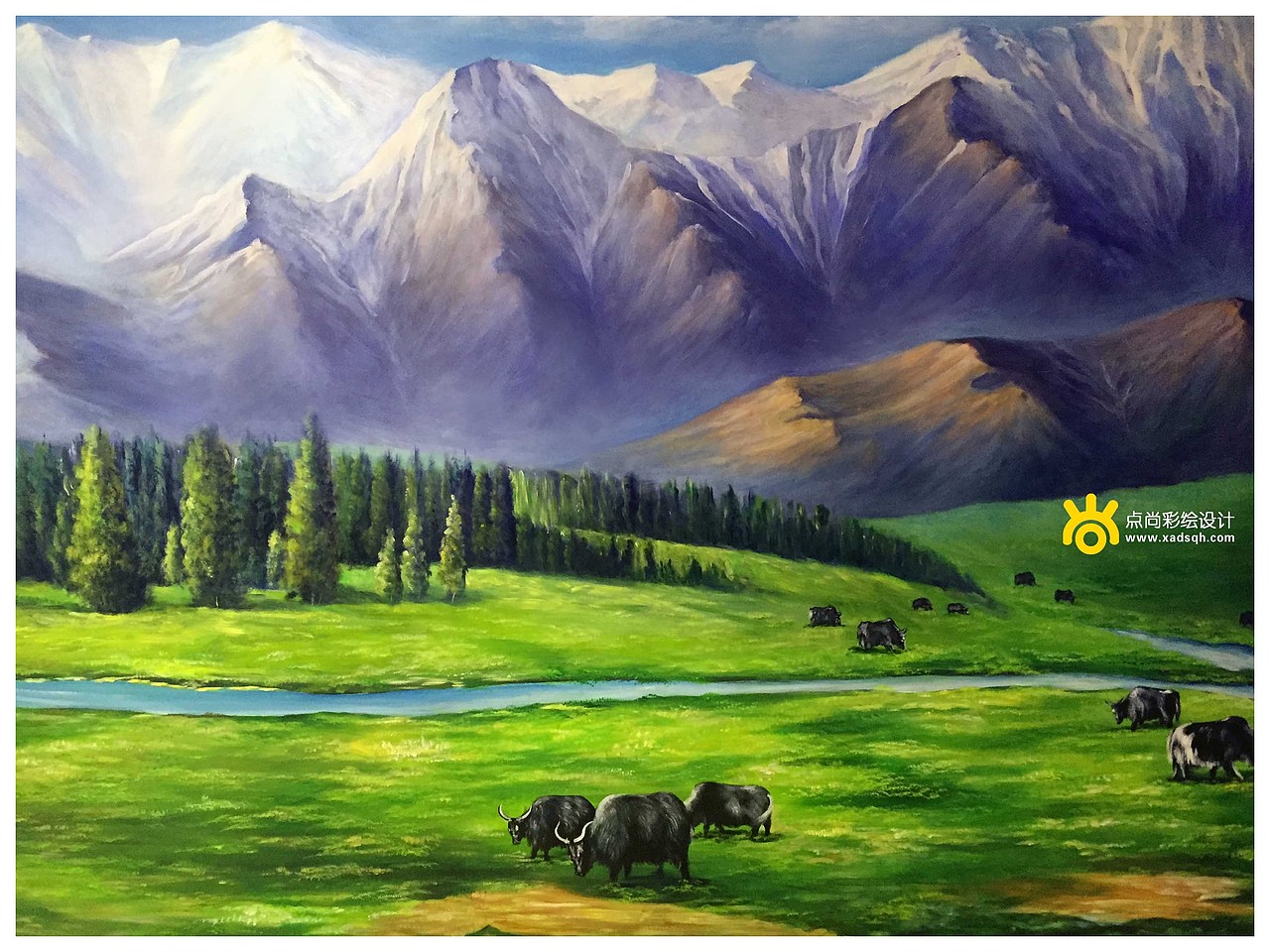 雪域高原——写实墙绘|插画|新锐潮流插画|点尚墙绘_原创作品-站酷