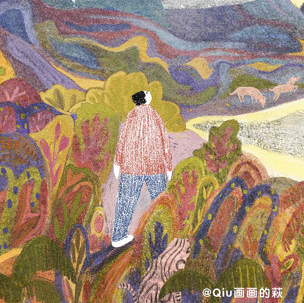 云把水倒进河的水杯里（图ZMjk2MTM3MDI4） - 艺术插画 - 站酷设计师千章之萩原创素材 - 站酷ZCOOL