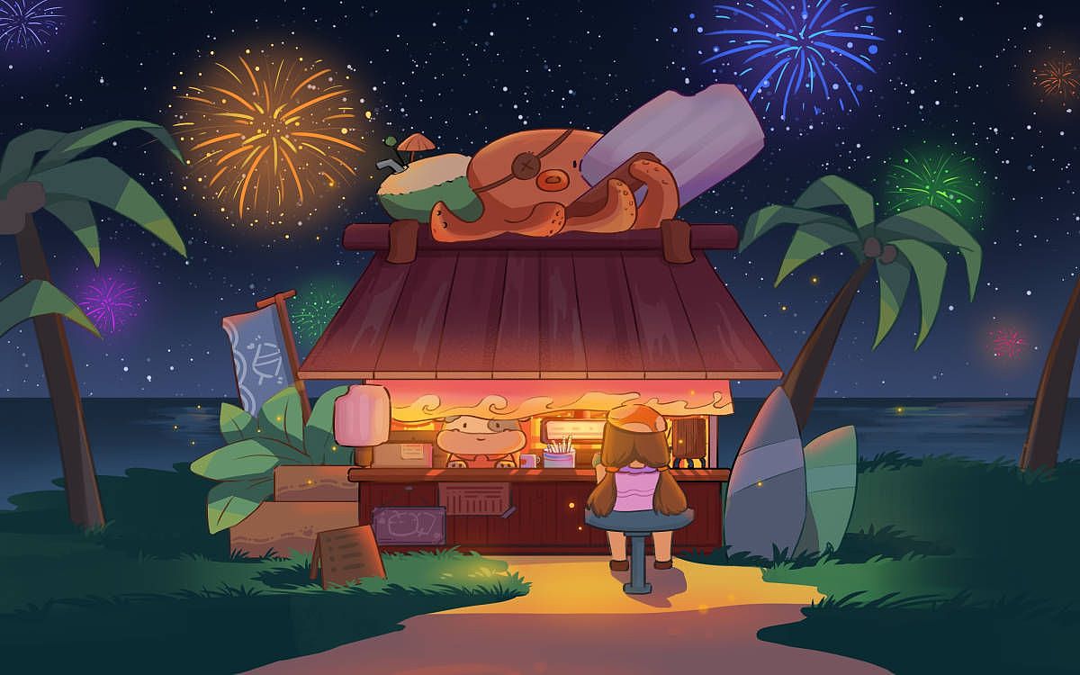 场景插画|度假小岛