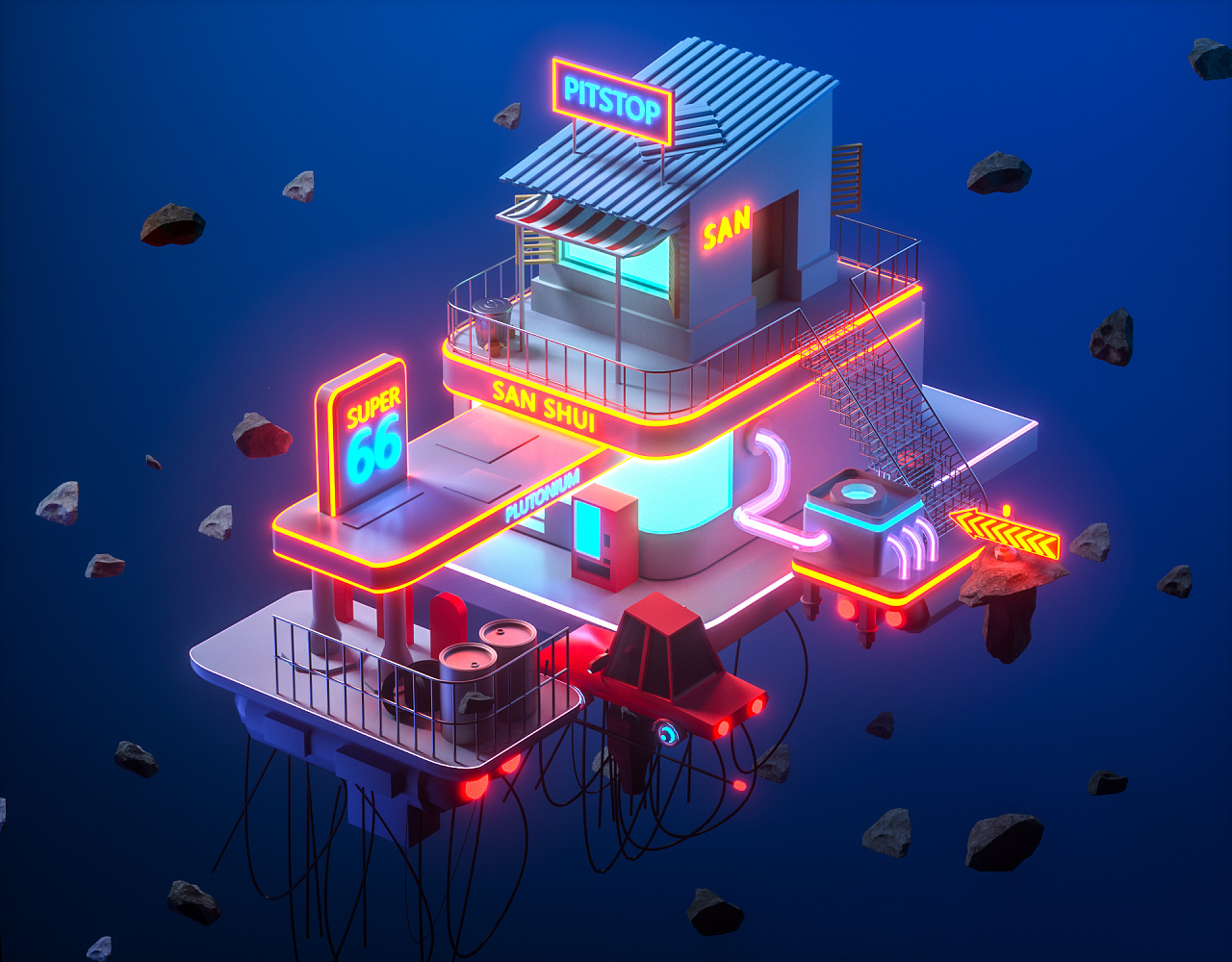 c4d霓虹灯 - 原创作品 - 站酷(zcool)