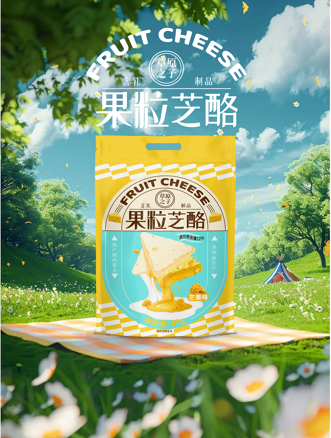手绘奶酪袋子包装设计