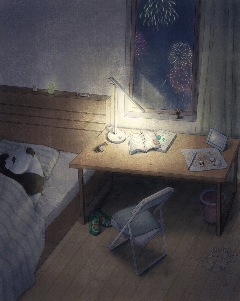 某个夜晚，它们的聚会（图ZMzM1MTU1NDQ0） - 儿童插画 - 站酷设计师布小毛原创素材 - 站酷ZCOOL