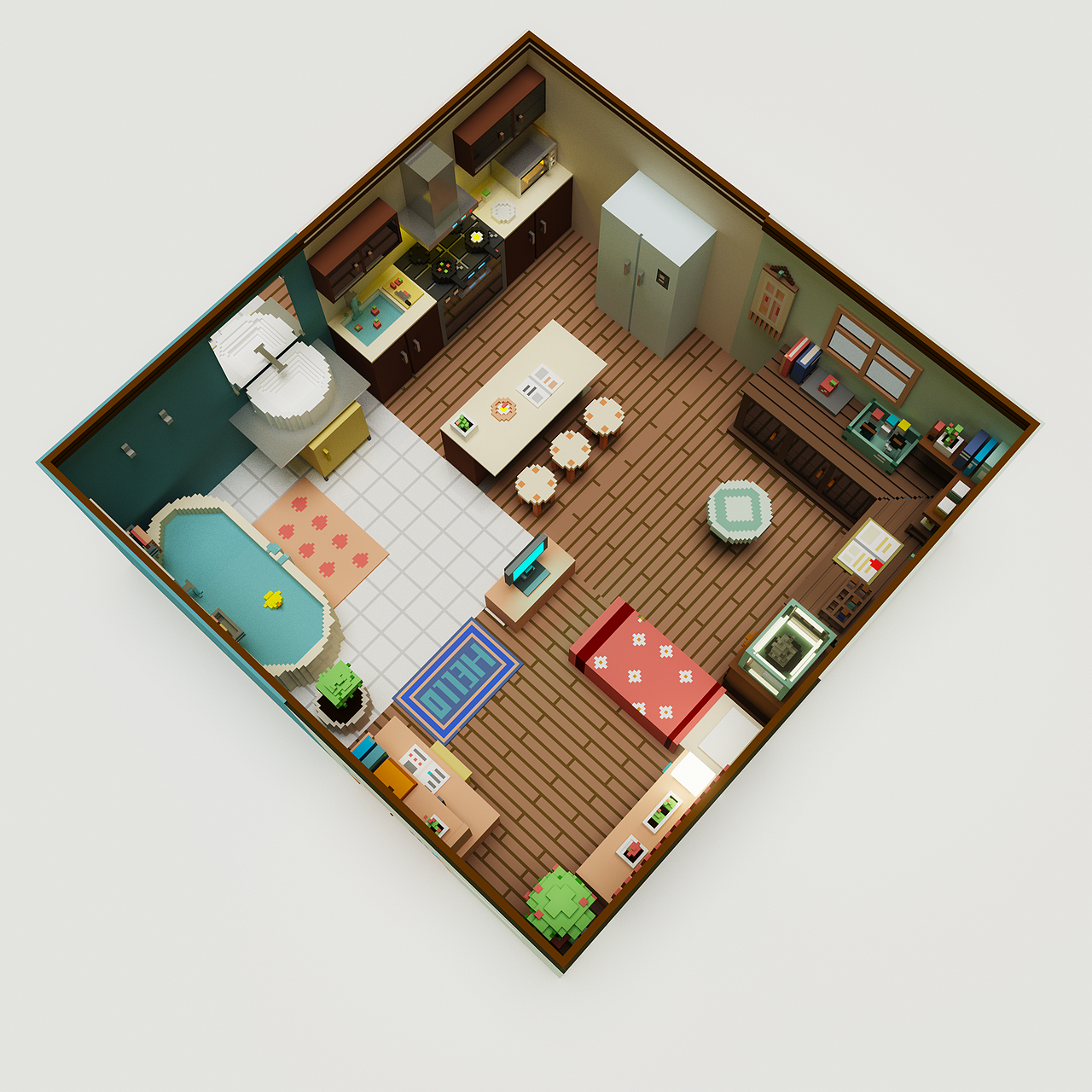 MagicaVoxel 体素作品 ——人总是习惯追逐光（图ZMjQzNzc0NzI0） - 场景 - 站酷设计师夜夜森林原创素材 - 站酷ZCOOL