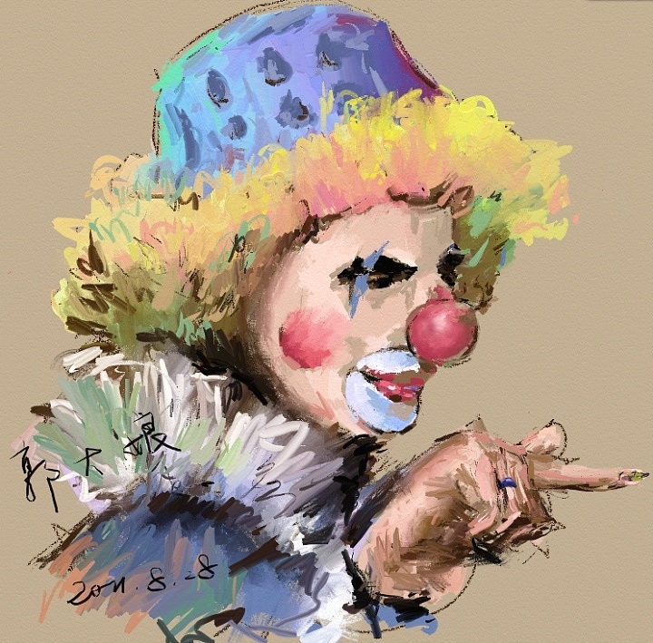 手绘-小丑|插画|创作习作|samoguo - 原创作品 - 站酷 (zcool)