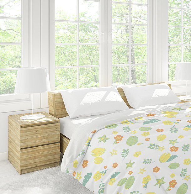 四种水果四方连续图案设计