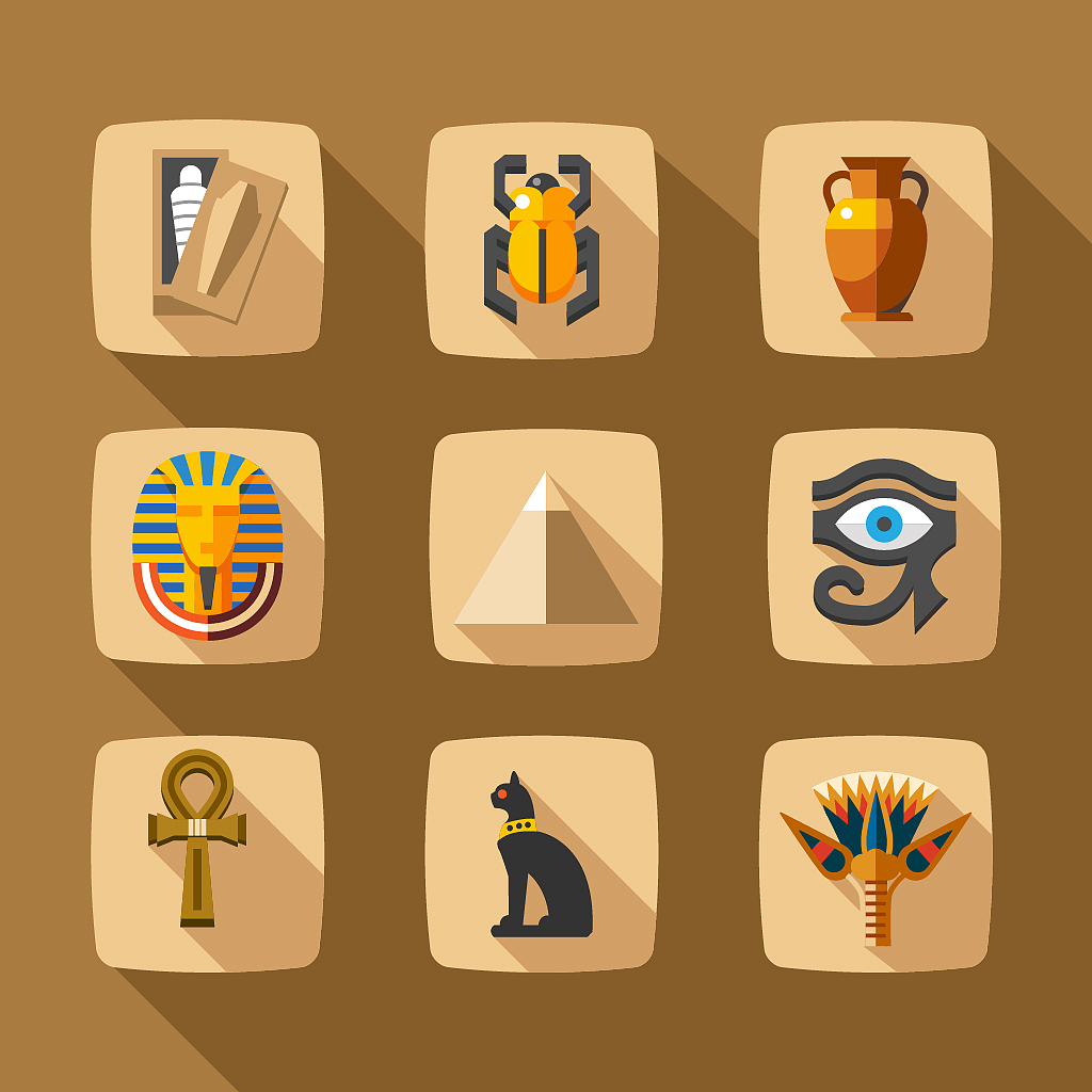 臨摹一套埃及風(fēng)格icon（圖ZMzQxODA3MzI=） - 圖標(biāo) - 站酷設(shè)計(jì)師michaeldulei原創(chuàng)素材 - 站酷ZCOOL