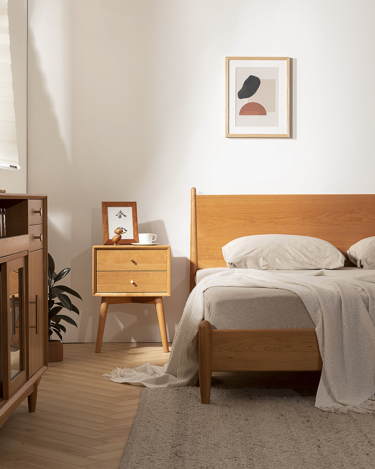 家居摄影-实木床(家具摄影,家居产品拍摄)