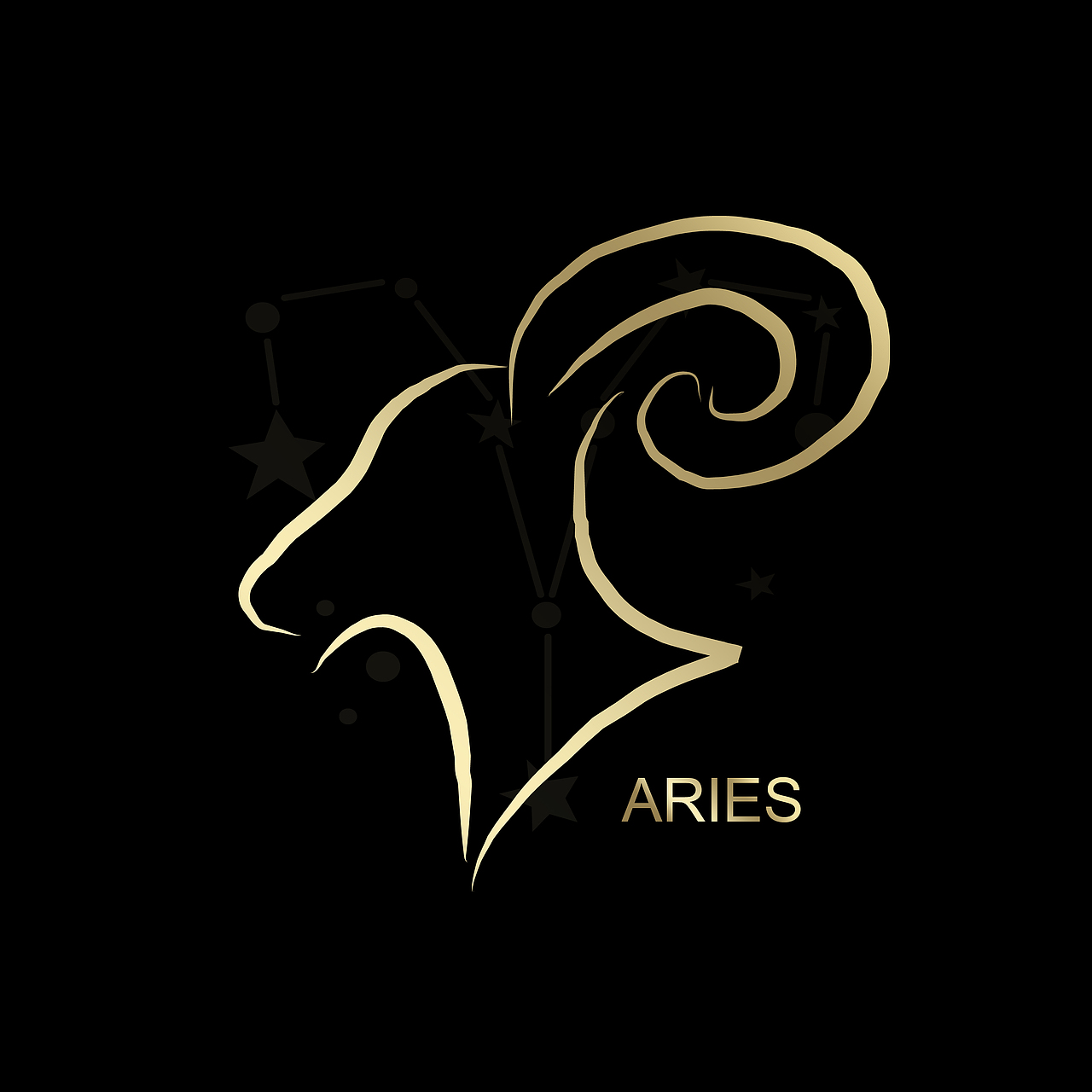 金色白羊座|平面|图案|danahua_原创作品-站酷zcool