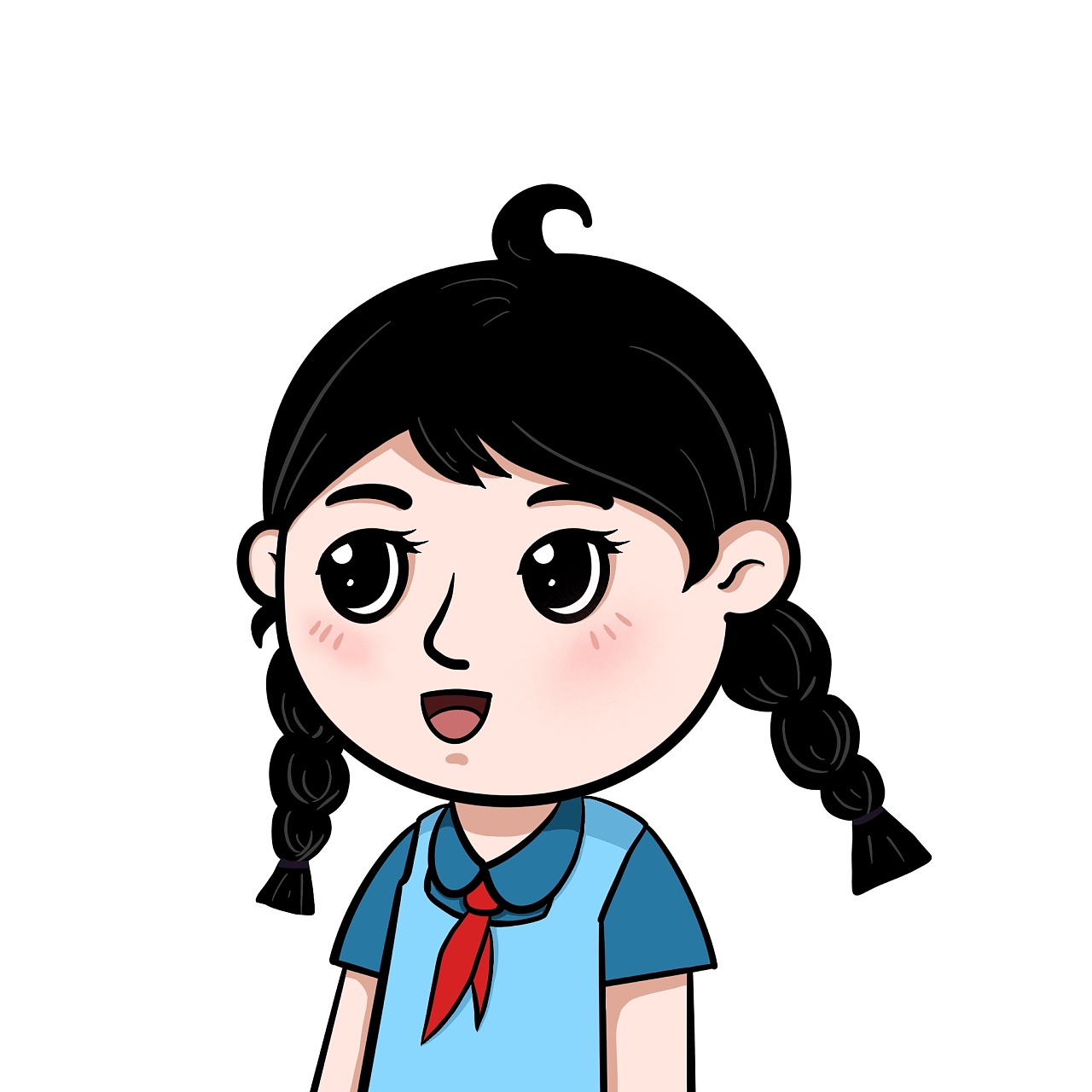 海珠区学科组动漫人物ppt专用《学生》|动漫|单幅漫画|女孩球球 - 原