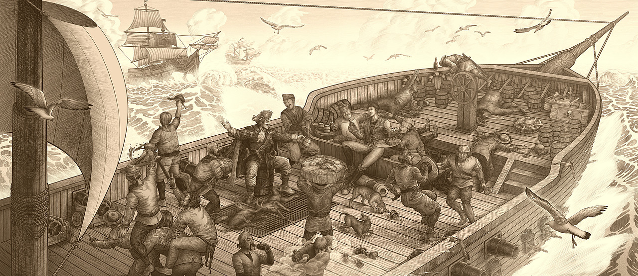 醺之岛啤酒外包装插画设计（图ZMjA1NDY3NDM2） - 商业插画 - 站酷设计师衍吾生原创素材 - 站酷ZCOOL