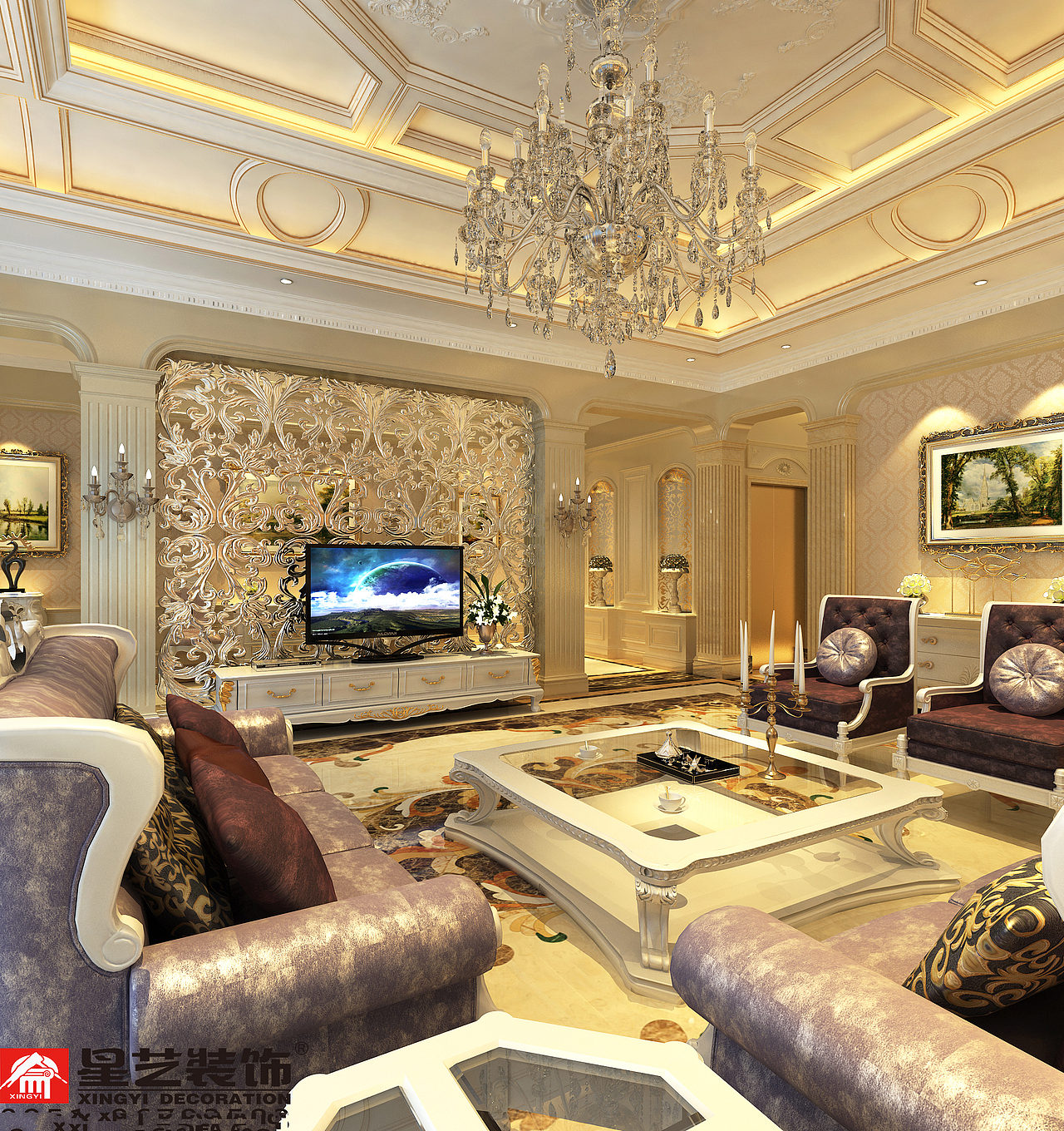 贵阳保利公园500平独栋别墅欧式风格装修设计！（图ZMTE2ODYxNDg4） - 家装设计 - 站酷设计师贵阳装修公司排名原创素材 - 站酷ZCOOL