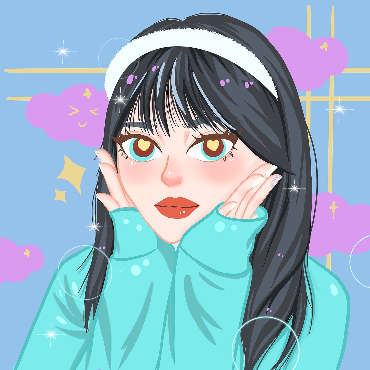 可爱头像（图ZMjU0NzcxNTIw） - 商业插画 - 站酷设计师花小圣原创素材 - 站酷ZCOOL