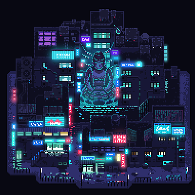 霓虹频道-像素城市夜景（图ZMjYyNjY3Mzgw） - 像素画 - 站酷设计师bomb998原创素材 - 站酷ZCOOL