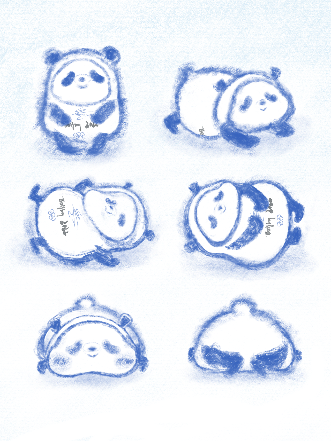 冰墩墩 儿童插画 贴纸小插