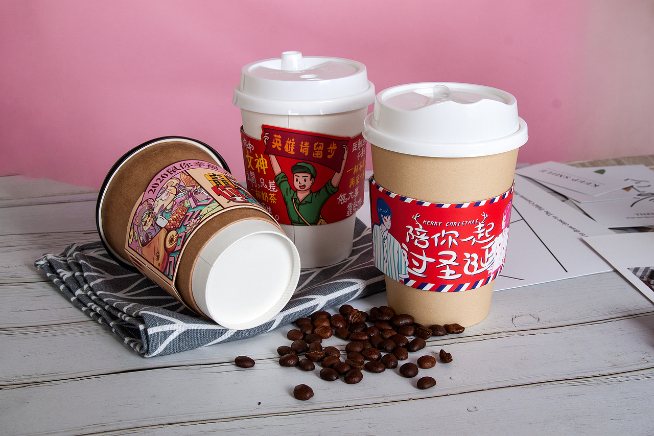 新年杯套圣诞节喜庆奶茶杯套