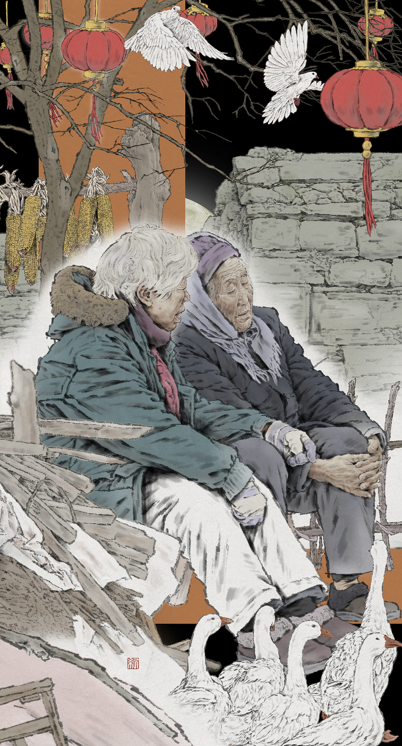 故乡系列数字绘画