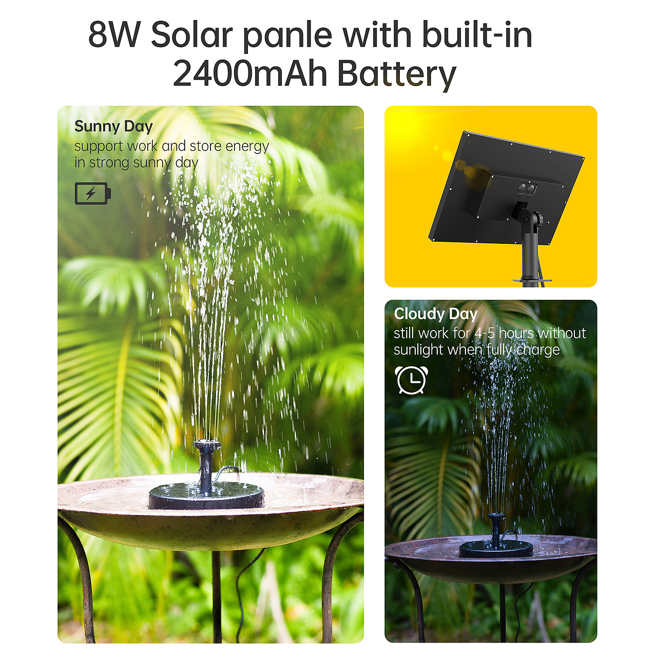 太阳能8W带蓄电水泵