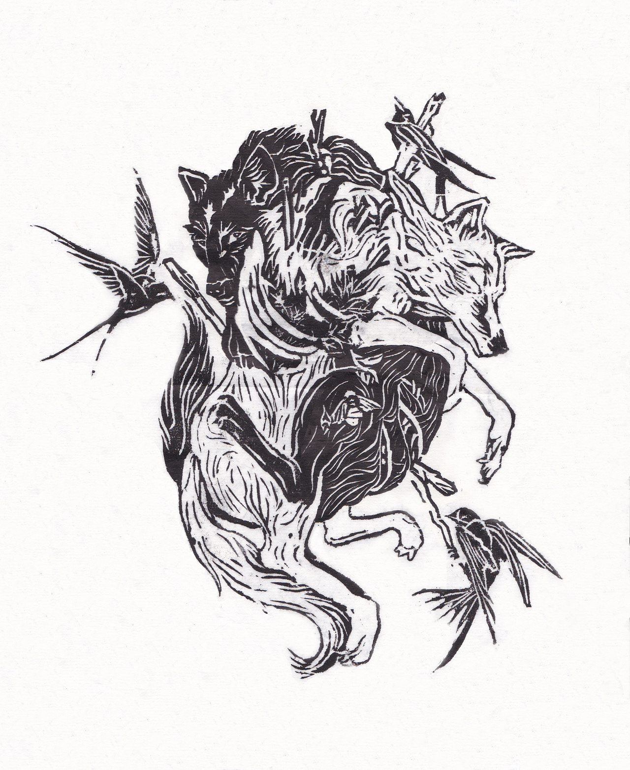 狼图腾|版画|插画|艺术插画|狮子leo_ - 原创作品 - 站酷 (zcool)