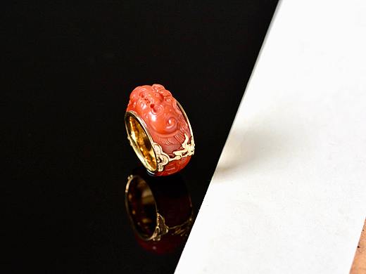 设计师作品|南红兽面断裂戒指