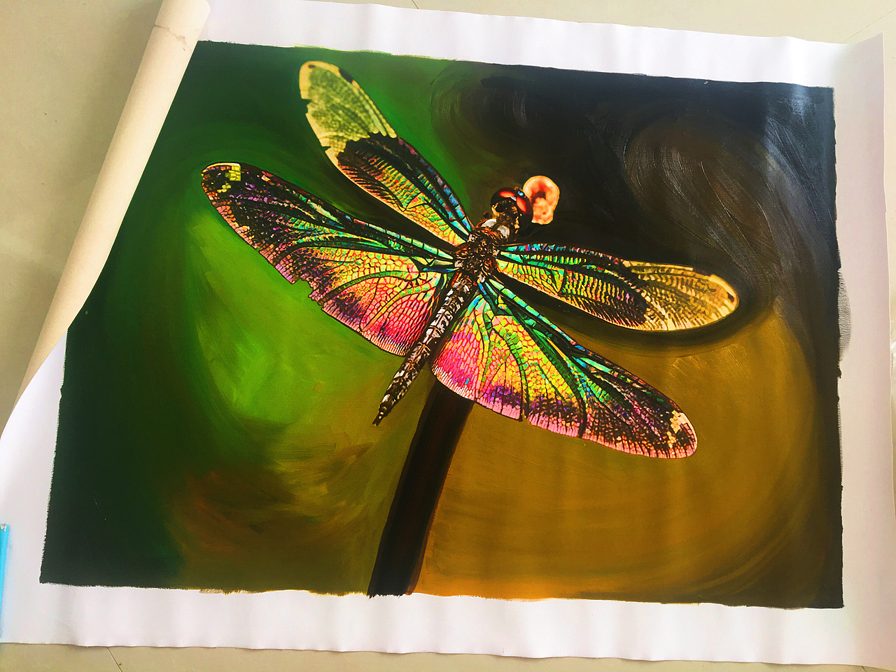蜻蜓超写实油画