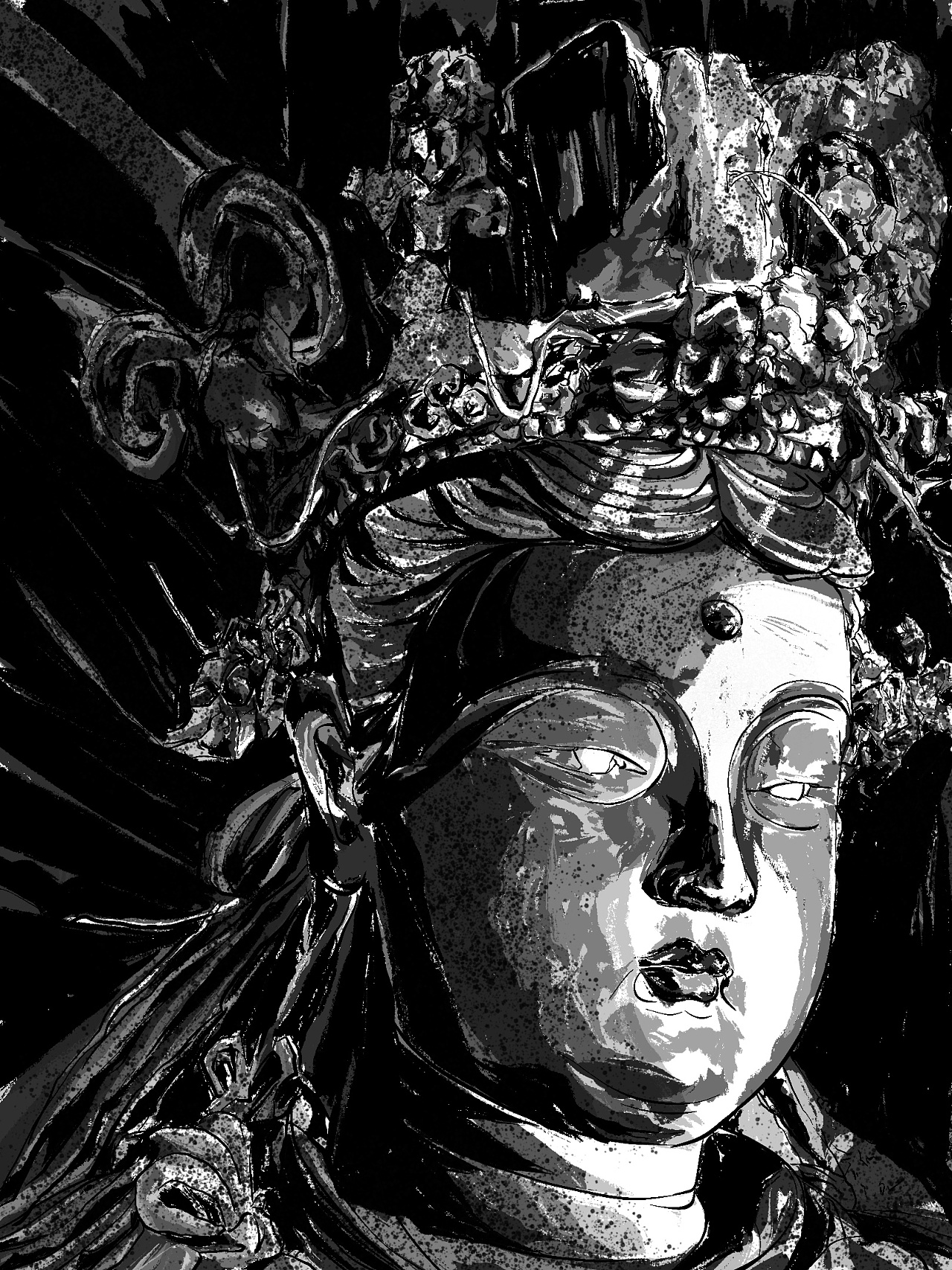 《佛像 四》|插画|新锐潮流插画|书包藏砖 - 原创作品 - 站酷 (zcool)