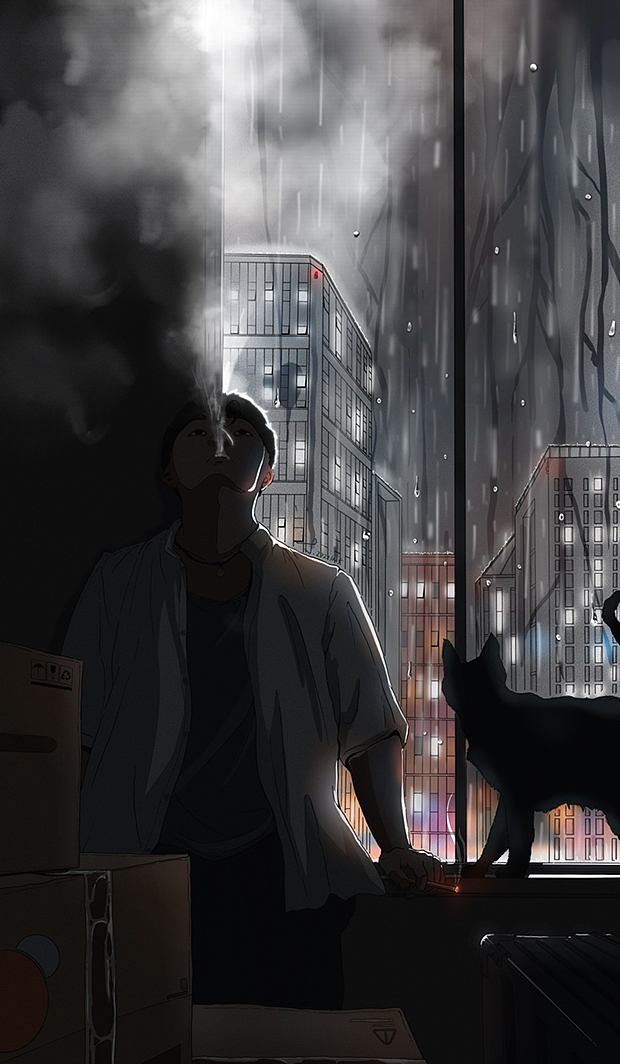 下雨天（图ZMzE3ODc3OTQ0） - 单幅漫画 - 站酷设计师LockLJ原创素材 - 站酷ZCOOL