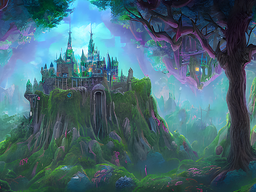 #AI创作实验室#森林城堡，森林，幻想（个人主页-ZNjI1OTY1NjQ=） - AI作品 - 站酷设计师Z658144134原创素材 - 站酷ZCOOL
