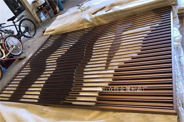  304不锈钢管焊接彩色屏风  酒店装饰隔断