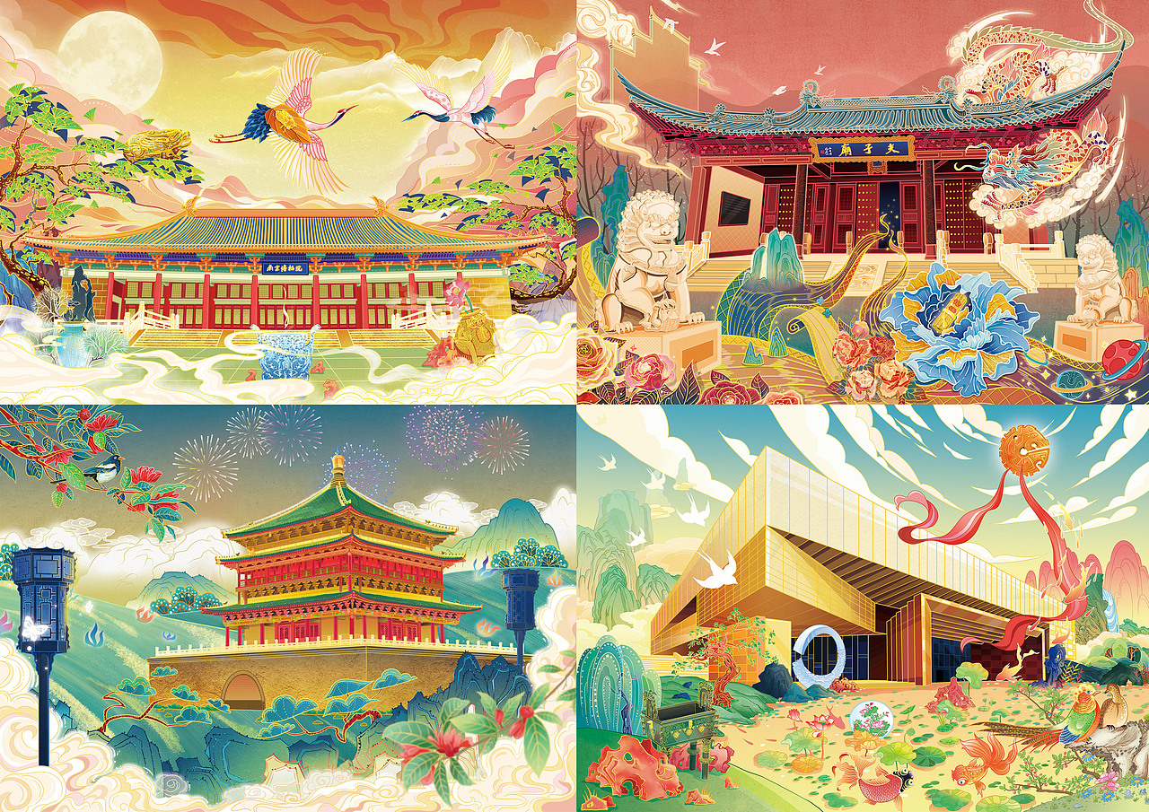 中国城市插画系列（图ZMjE3MDc4MjAw） - 商业插画 - 站酷设计师左手灰灰原创素材 - 站酷ZCOOL