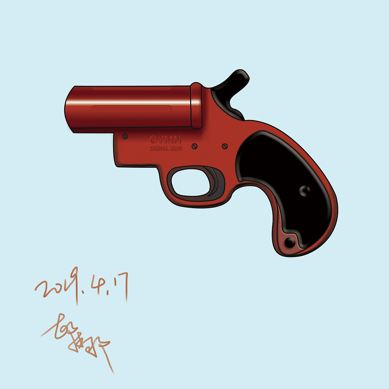 一把手枪|插画|创作习作|艺游未尽 - 原创作品 - 站酷 (ZCOOL)