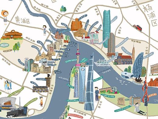 上海黄浦江游览地图