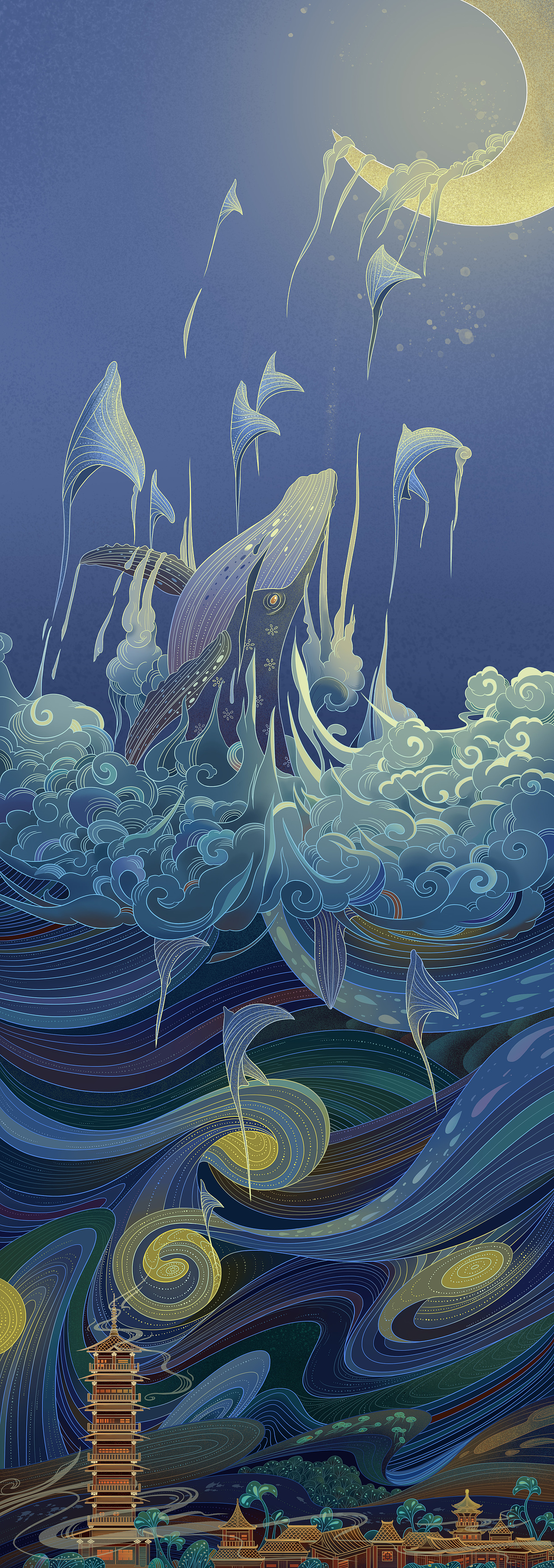  br>我很喜欢鲸鱼,但一次都还没见过,想着有一天真的在海上看见鲸鱼跃