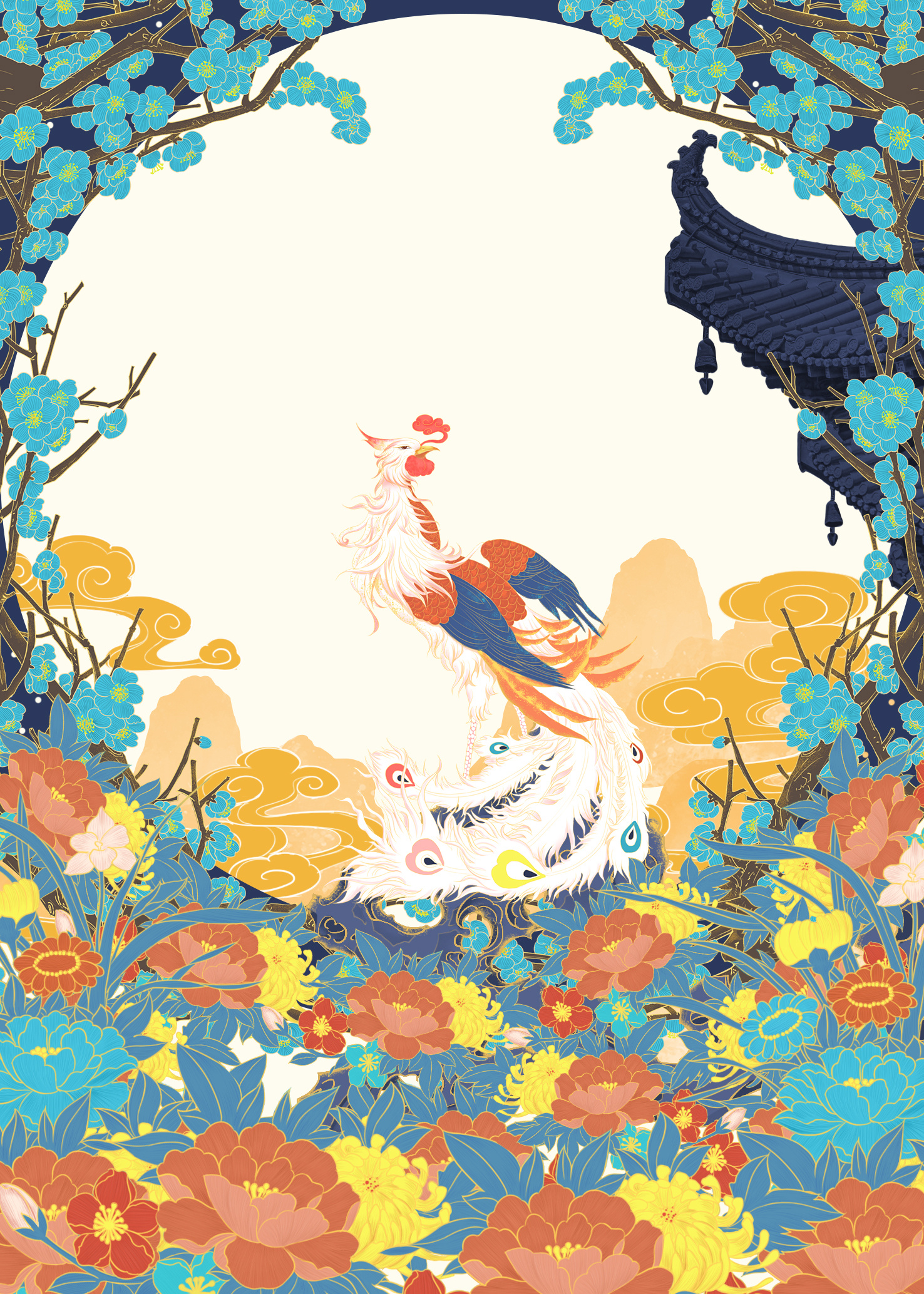 国风纸雕产品插画