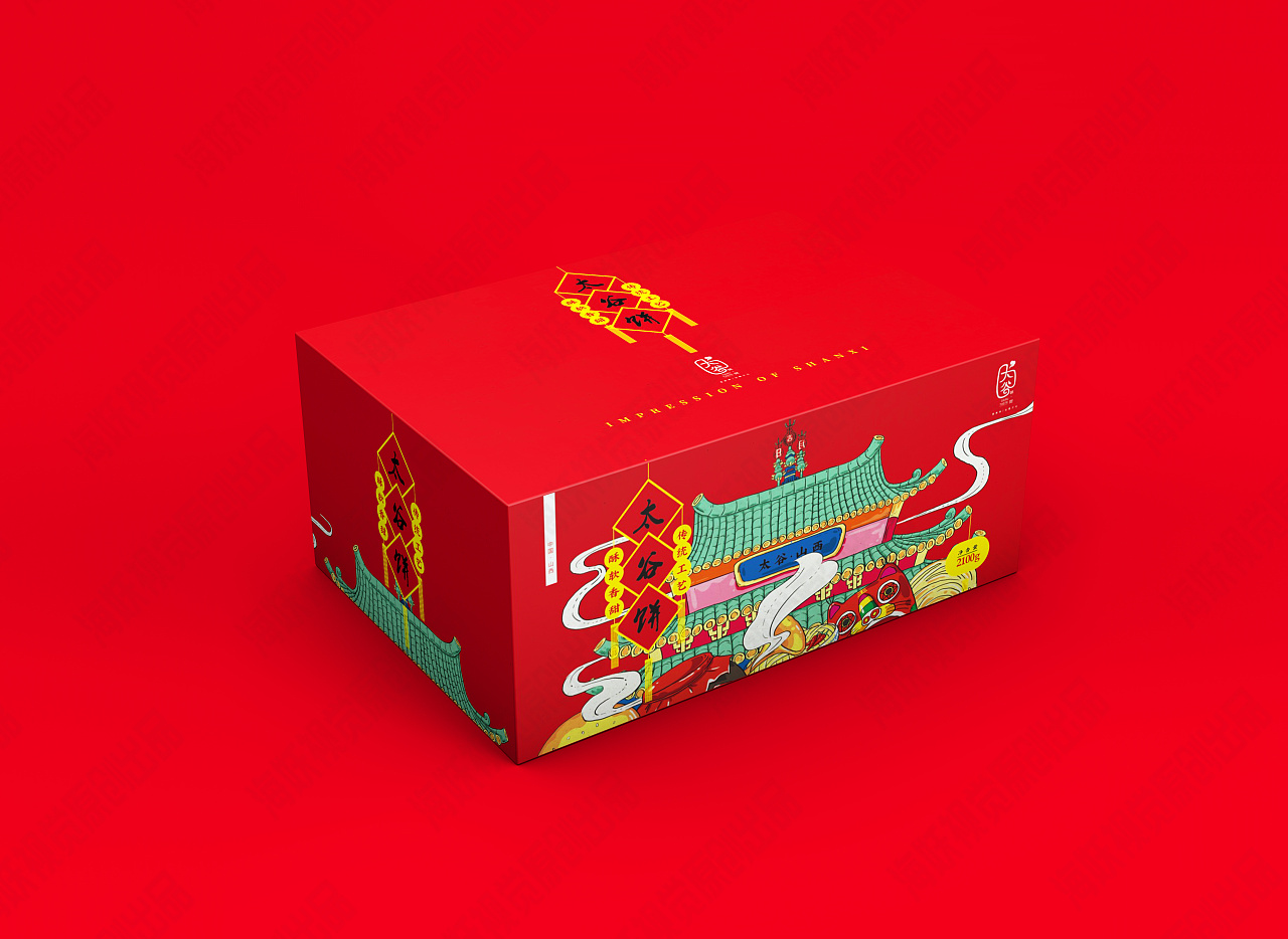 民俗国潮风太谷饼包装