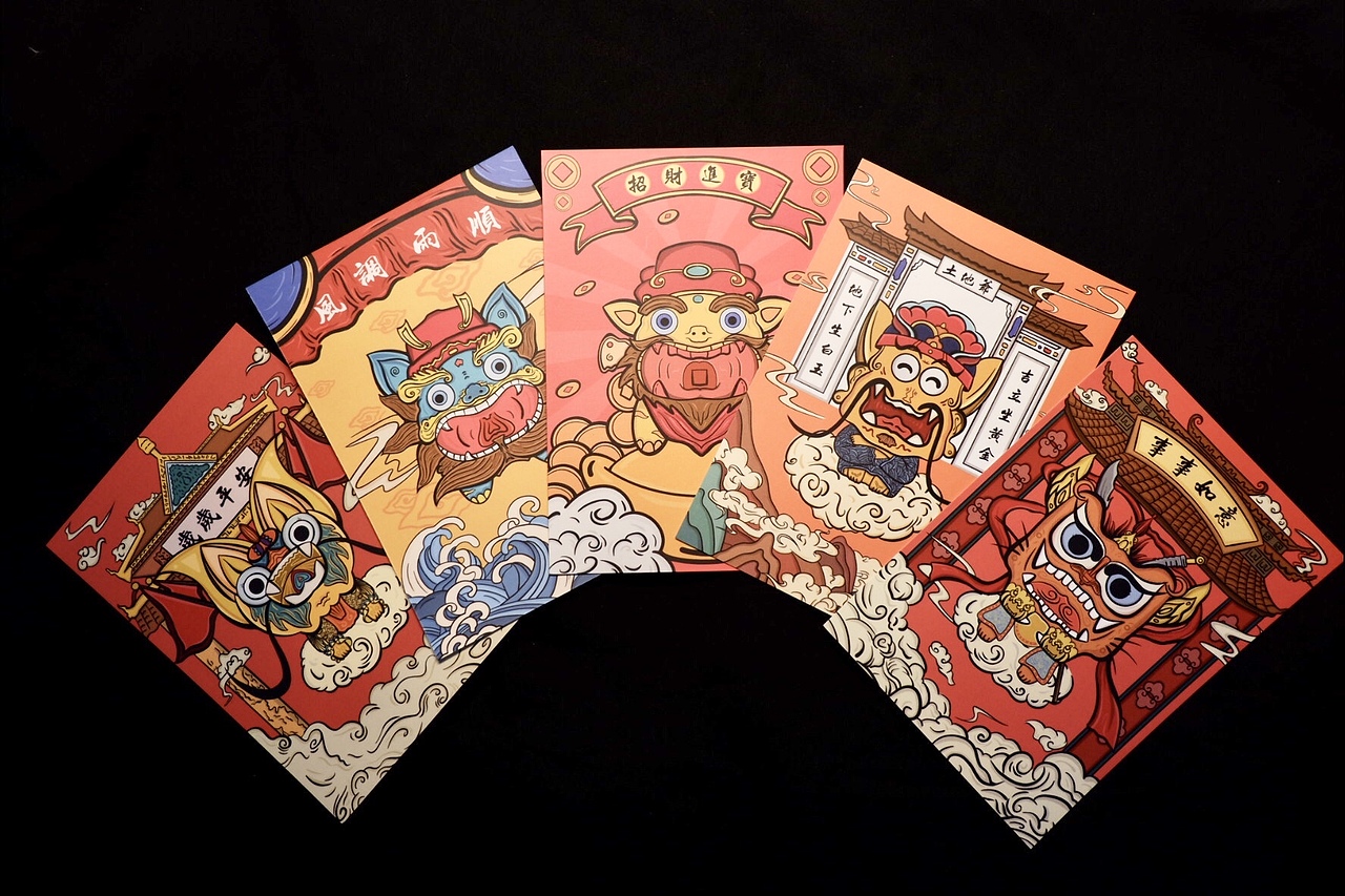 云南瓦猫国潮年画