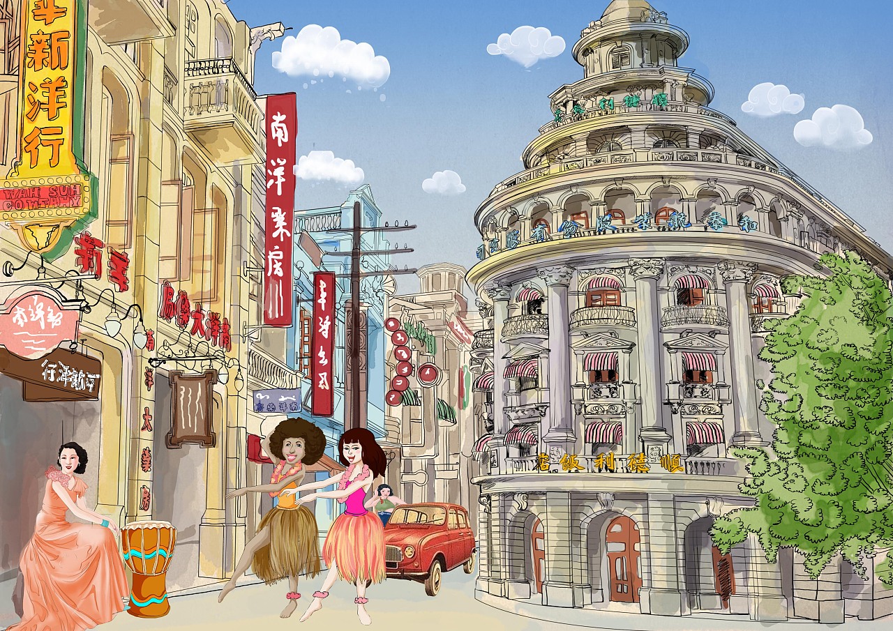 南洋街|插画|艺术插画|wuzz - 原创作品 - 站酷 (zcool)