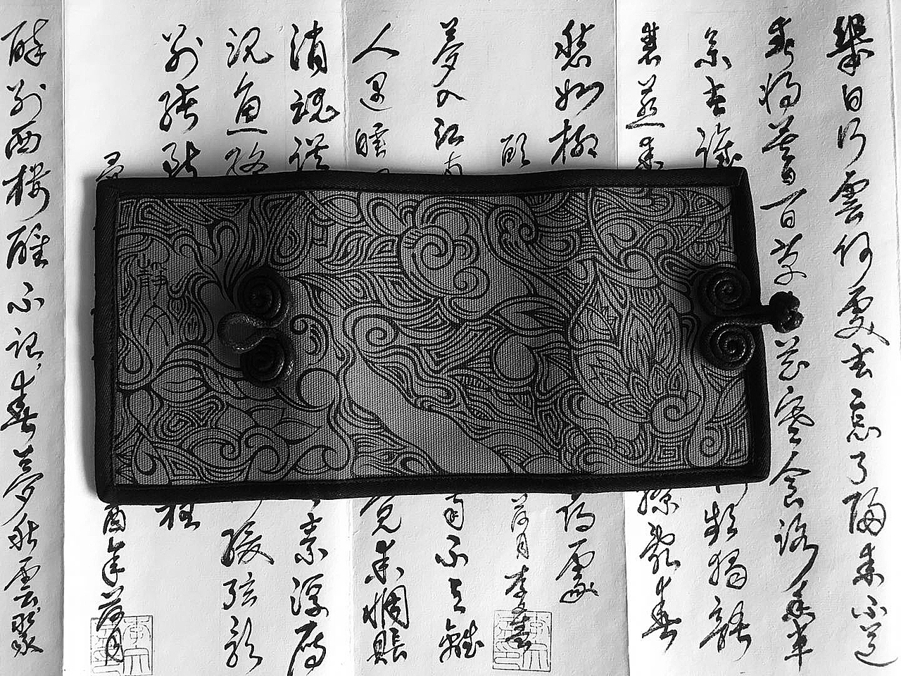 手繪.帆布錢包.「流」