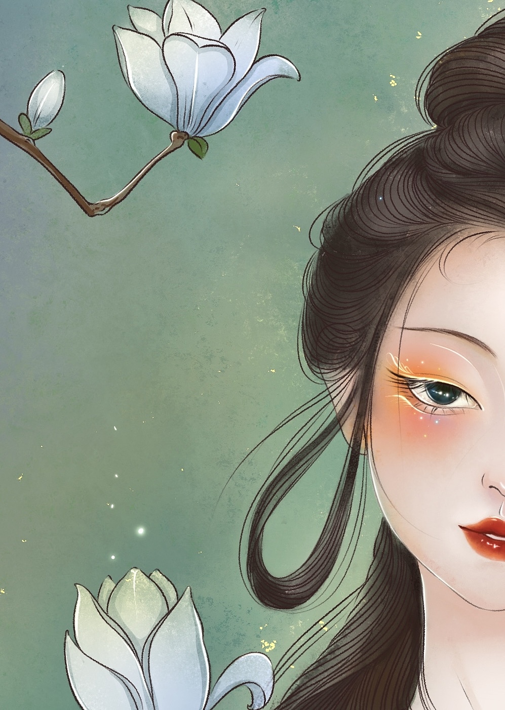 《玉兰花开》（图ZMzA2MzcxNjUy） - 艺术插画 - 站酷设计师橘子味的猫JM原创素材 - 站酷ZCOOL
