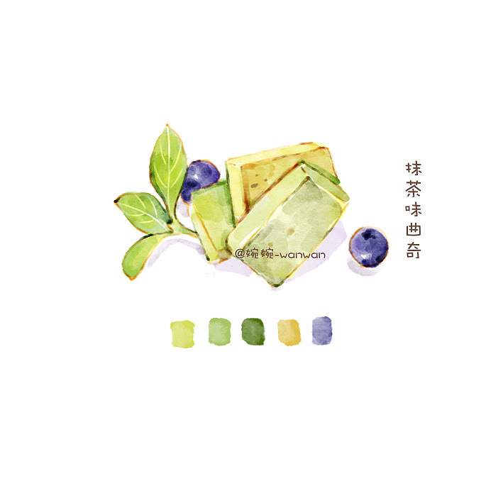 ipad 水彩插画-美食合集