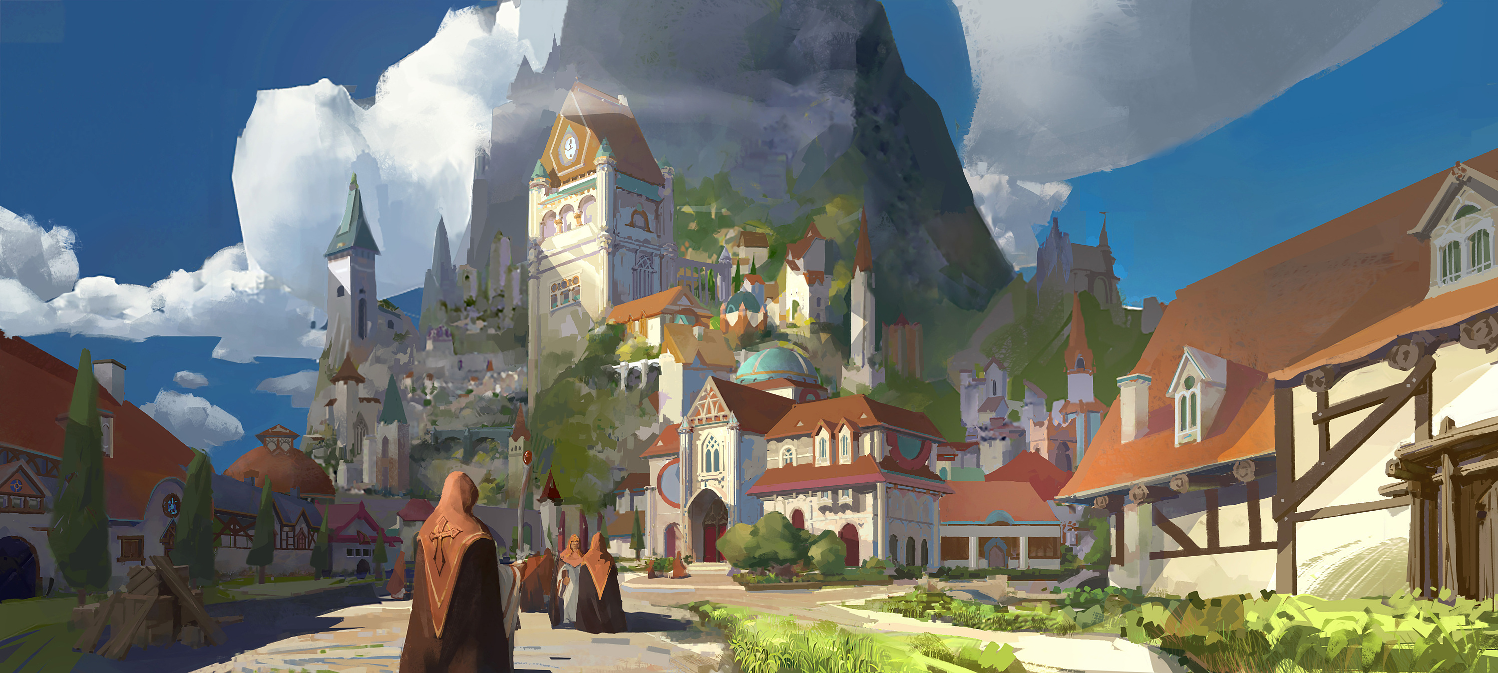 传教者与欧洲集镇|插画|插画习作|尤金困了 - 原创作品 - 站酷 (zcool