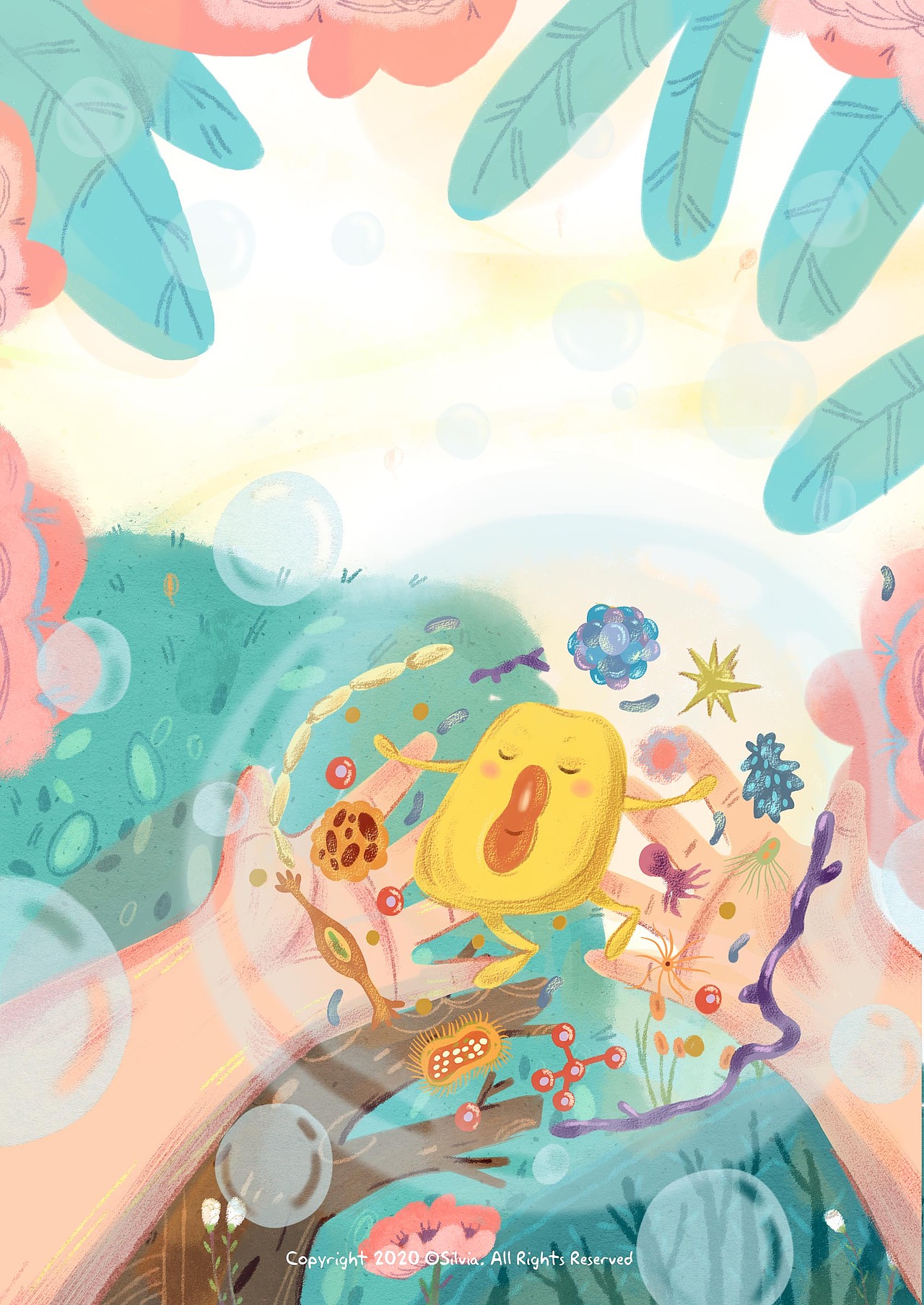 《细菌世界历险记》举报15分享原创作品插画儿童插画板绘商业插画