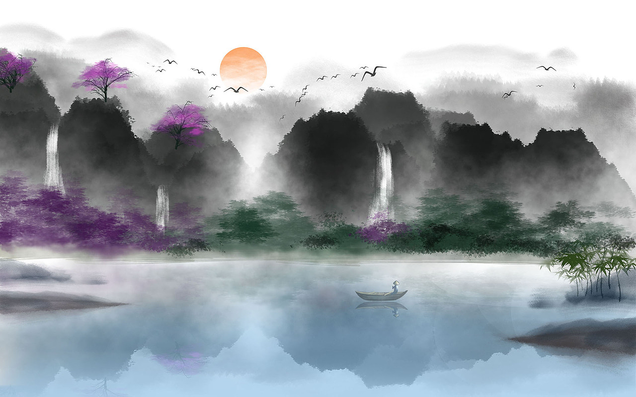 古风水墨场景插画鞍山/插画师/4年前/3626浏览战战的甜甜