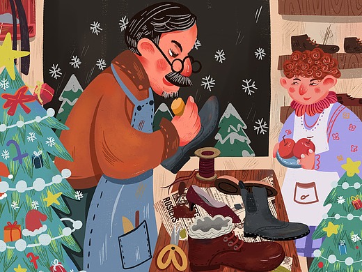 绘本《鞋匠与精灵》