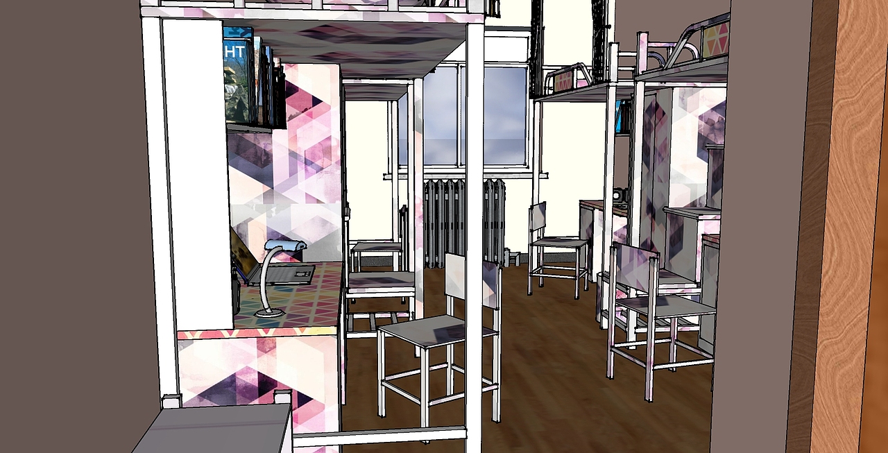SKP 大学寝室建模（图ZMTk0MjgxNzIw） - 家装设计 - 站酷设计师西木菡原创素材 - 站酷ZCOOL